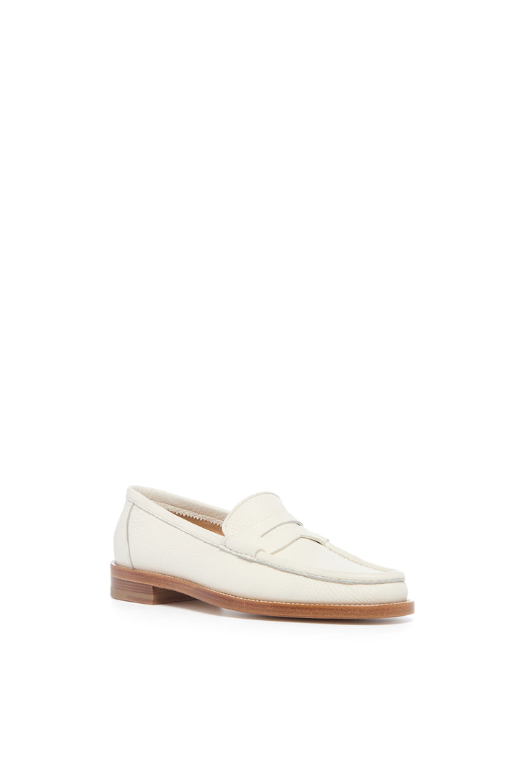 Pierre Loafer in Ivory Textured Leather