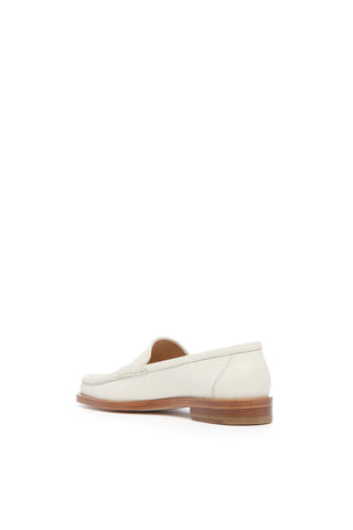 Ivory Textured Deerskin Pierre Loafer - Three Quarter Back View | Gabriela Hearst