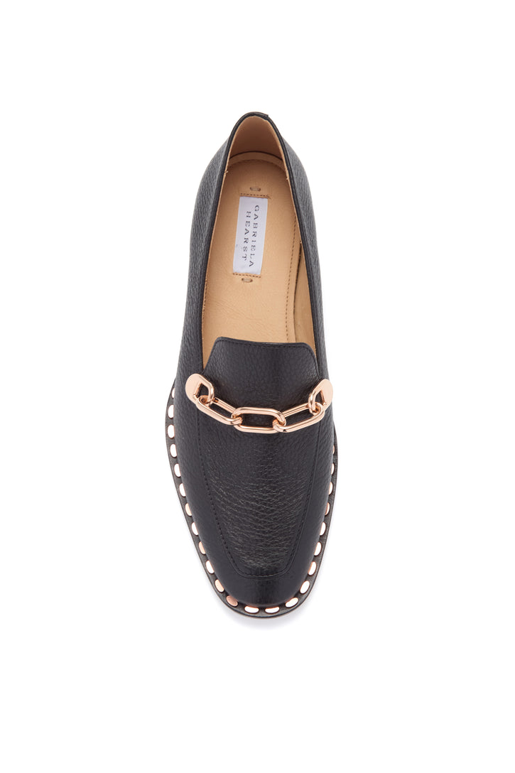 Larisa Loafer in Black Textured Leather