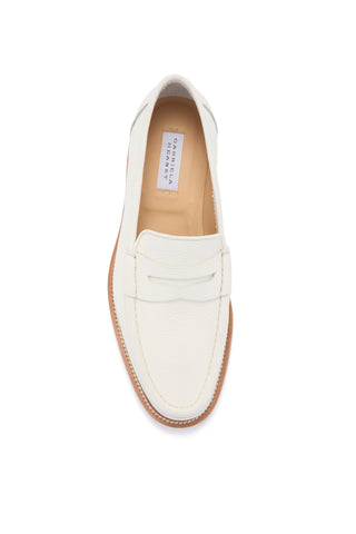 Ivory Textured Deerskin Pierre Loafer - Top View with Interior Leather Insole | Gabriela Hearst
