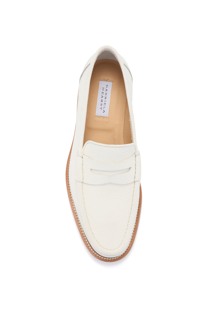 Pierre Loafer in Ivory Textured Leather