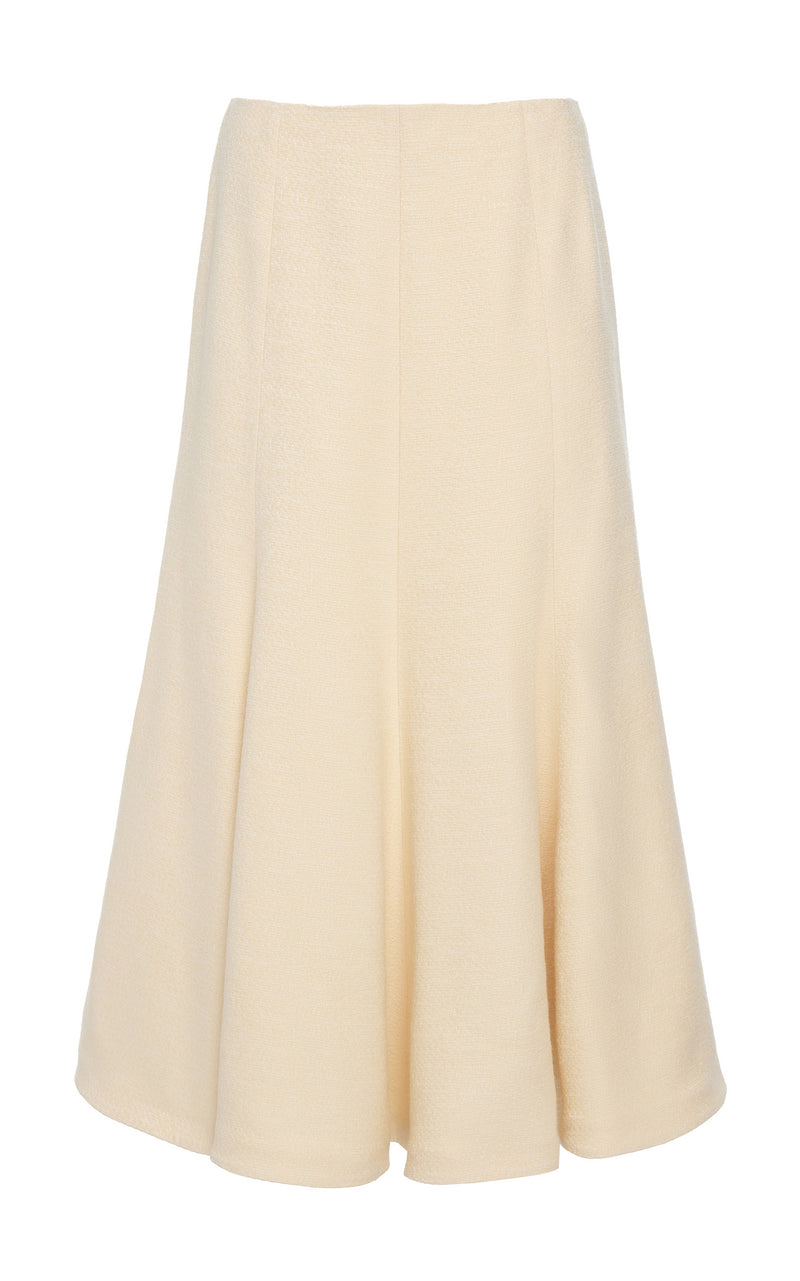 Ivory Silk Tweed Selma Maxi Skirt - Flat Lay | Gabriela Hearst