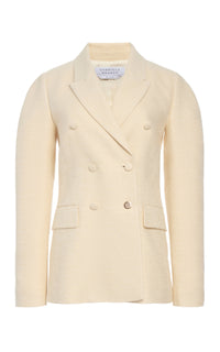 Sedna Blazer in Ivory Silk Tweed