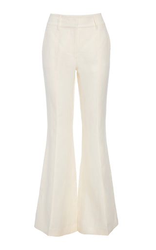 Ivory Linen Rhein Flare Pants - Front View | Gabriela Hearst