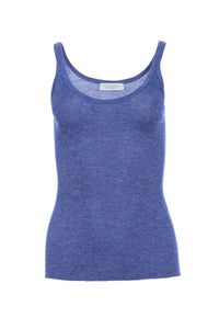 Cinxia Knit Tank Top in Cobalt Cashmere Silk with Hemp