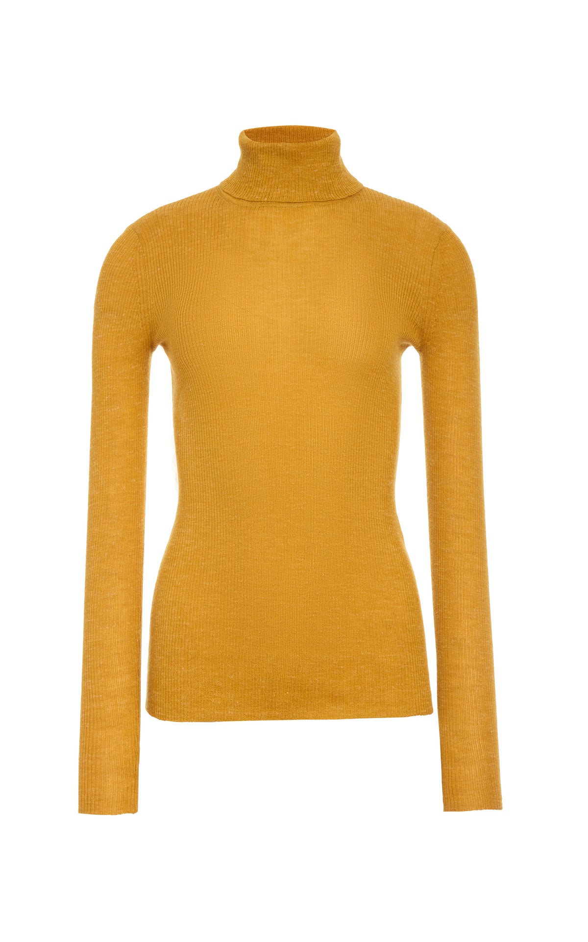 Aldona Knit Turtleneck in Golden Birch Cashmere Silk with Hemp