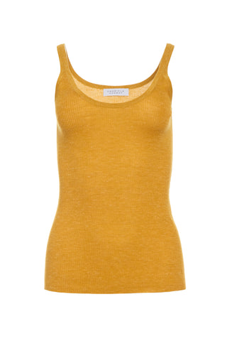 Cinxia Knit Tank Top in Golden Birch Cashmere Silk with Hemp