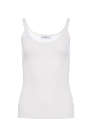 Cinxia Knit Tank Top in Ivory Cashmere Silk with Hemp
