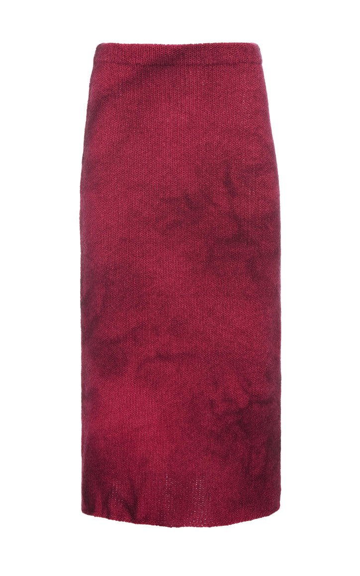 Dorcas Knit Midi Skirt in Bordeaux Cashmere