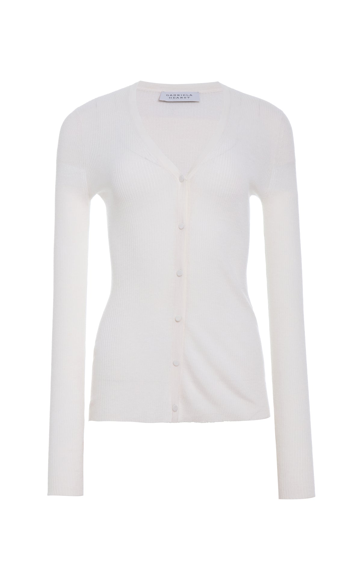 Aiste Knit Cardigan in Ivory Cashmere Silk with Hemp