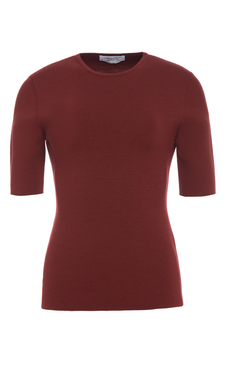Andrius Knit Top in Burnt Sienna Merino Wool