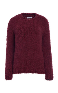 Lawrence Knit Crewneck Sweater in Bordeaux Welfat Cashmere