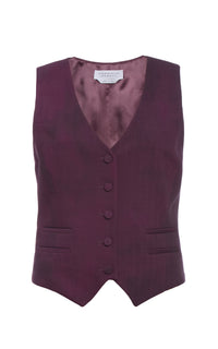 Coleridge Vest in Bordeaux Virgin Wool