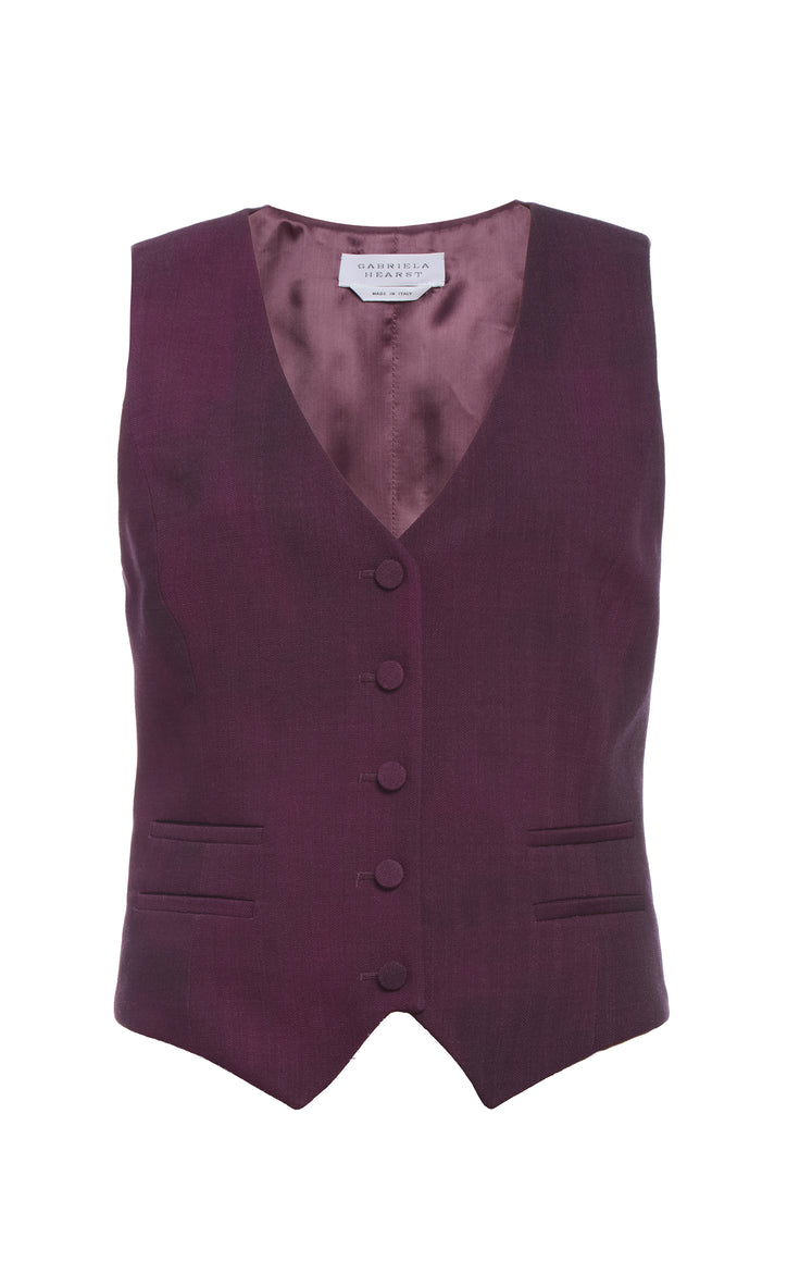 Coleridge Vest in Bordeaux Virgin Wool