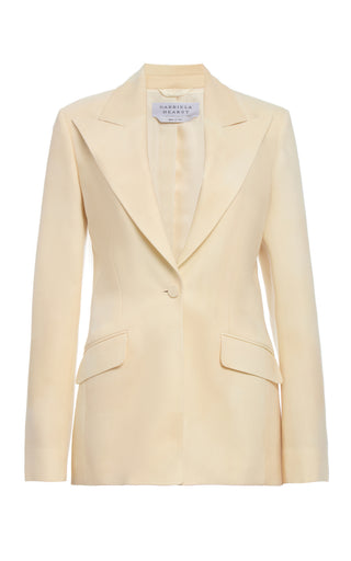 Ivory Virgin Wool Leiva Blazer - Product Flat Lay | Gabriela Hearst