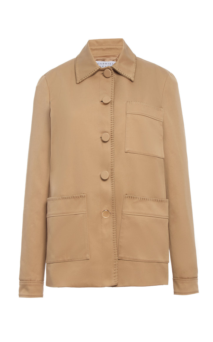 Ulu Chore Jacket in Camel Sea Island Cotton Twill