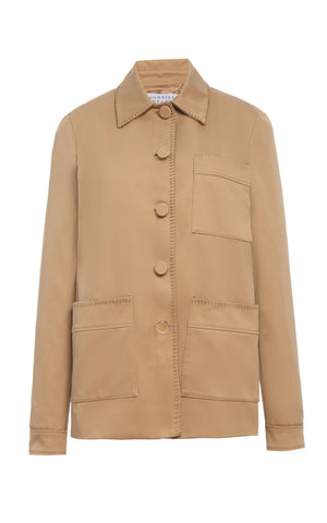 Ulu Chore Jacket in Camel Sea Island Cotton Twill