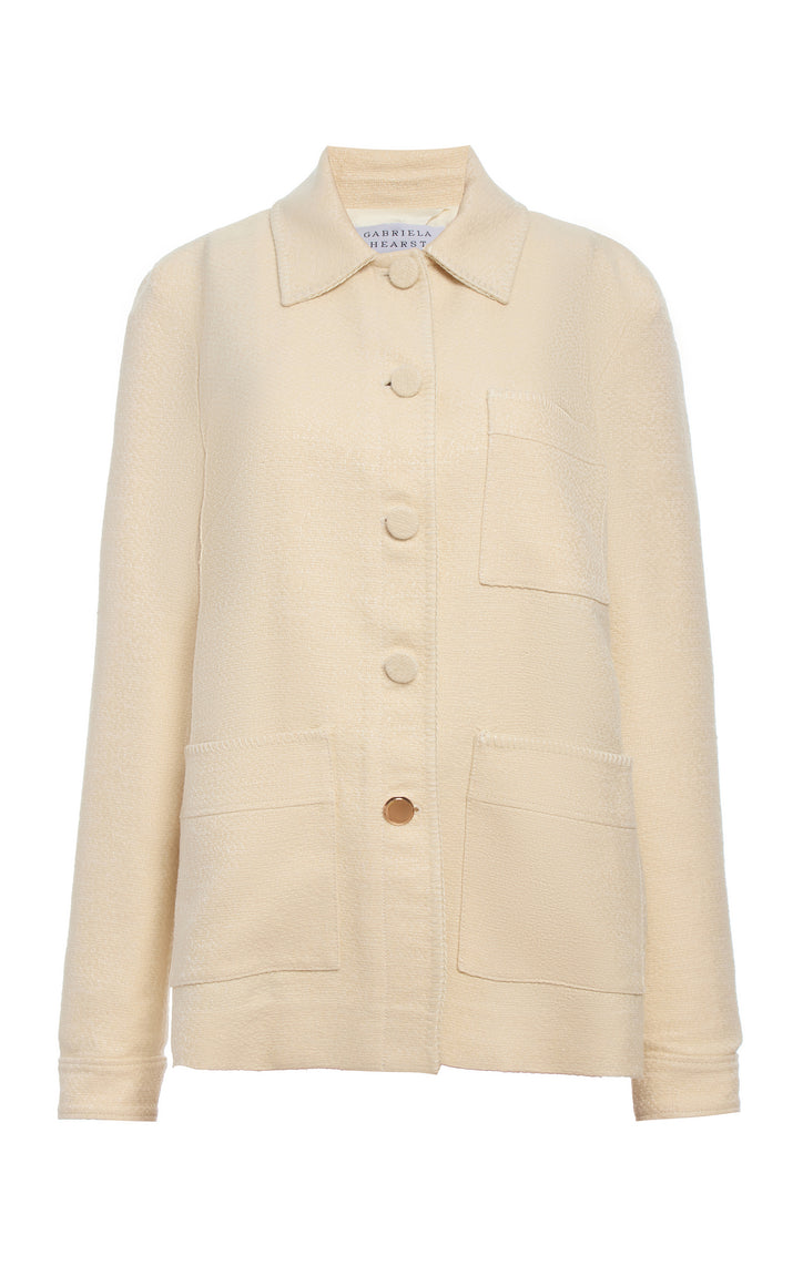 Ulu Chore Jacket in Ivory Silk Tweed