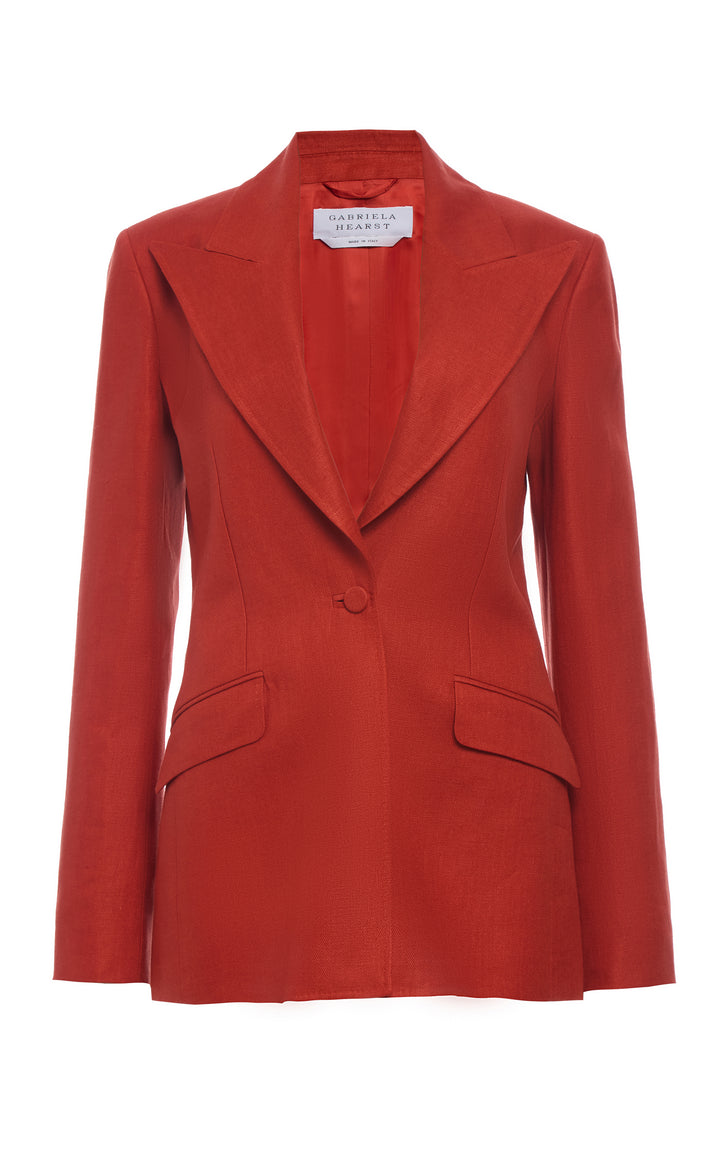 Leiva Blazer in Antelope Orange Linen Twill