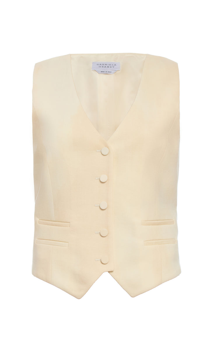 Coleridge Vest in Ivory Virgin Wool
