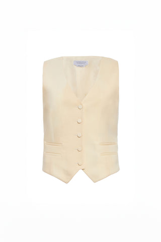 Coleridge Vest in Ivory Virgin Wool