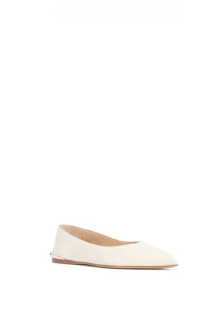 Fleur Ballerina Flat in Ivory Leather