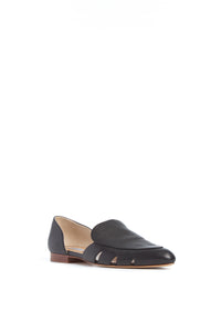 Rory Flat Shoe in Black Textured Leather