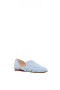 Rory Flat Shoe in Stone Blue Suede