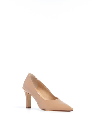Nude Nappa Leather Edwina High Heel Stiletto Pump - Three-Quarter Front View, Pointed Toe | Gabriela Hearst
