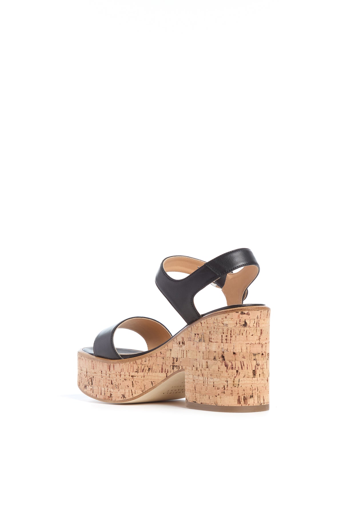 Sardis Platform Sandal in Black Nappa Leather