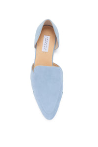 Rory Flat Shoe in Stone Blue Suede