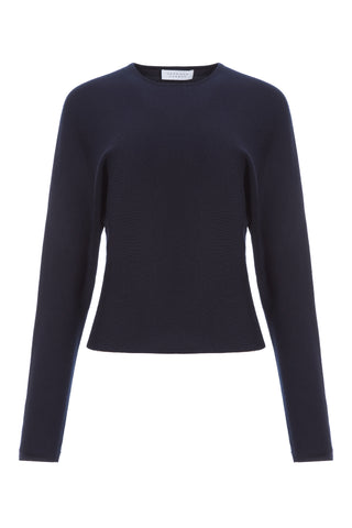 Theodore Knit Sweater in Navy Cashmere Silk