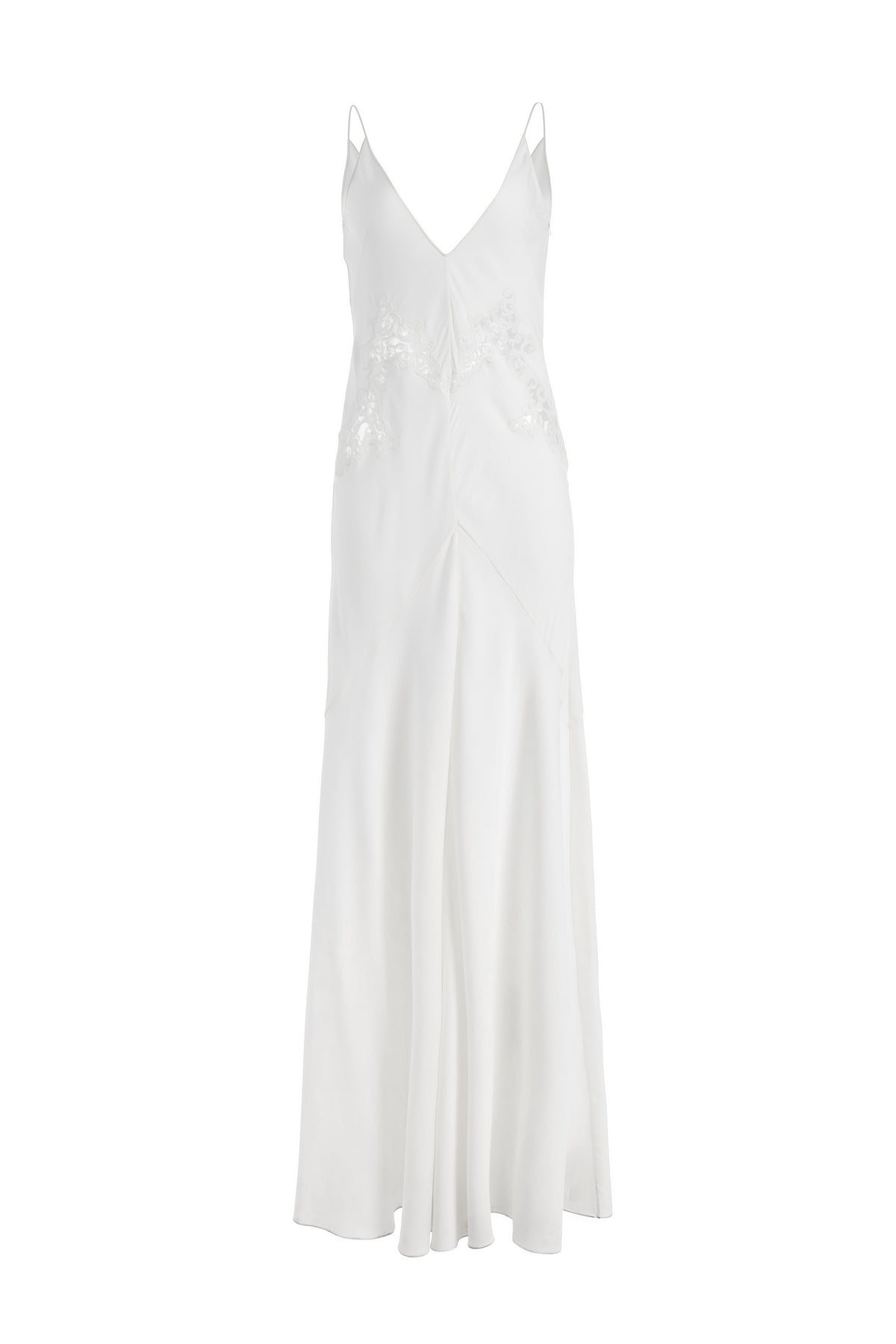 Apuleius Lace Dress in Ivory Silk Crepe