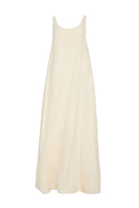 Aras Maxi Dress in Ivory Linen Silk