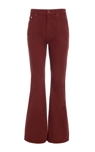 Burnt Sienna Recycled Cotton Willa Bootcut Jeans - Front View | Gabriela Hearst
