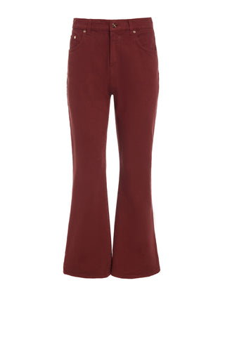 Burnt Sienna Recycled Cotton Ezra Bootcut Jeans - Front View | Gabriela Hearst