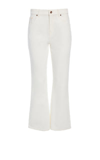 Ezra Bootcut Cropped Jean in White Recycled Cotton Denim