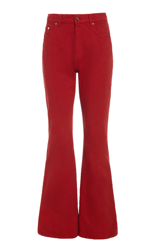 Antelope Orange Recycled Cotton Willa Bootcut Jeans - Front View | Gabriela Hearst