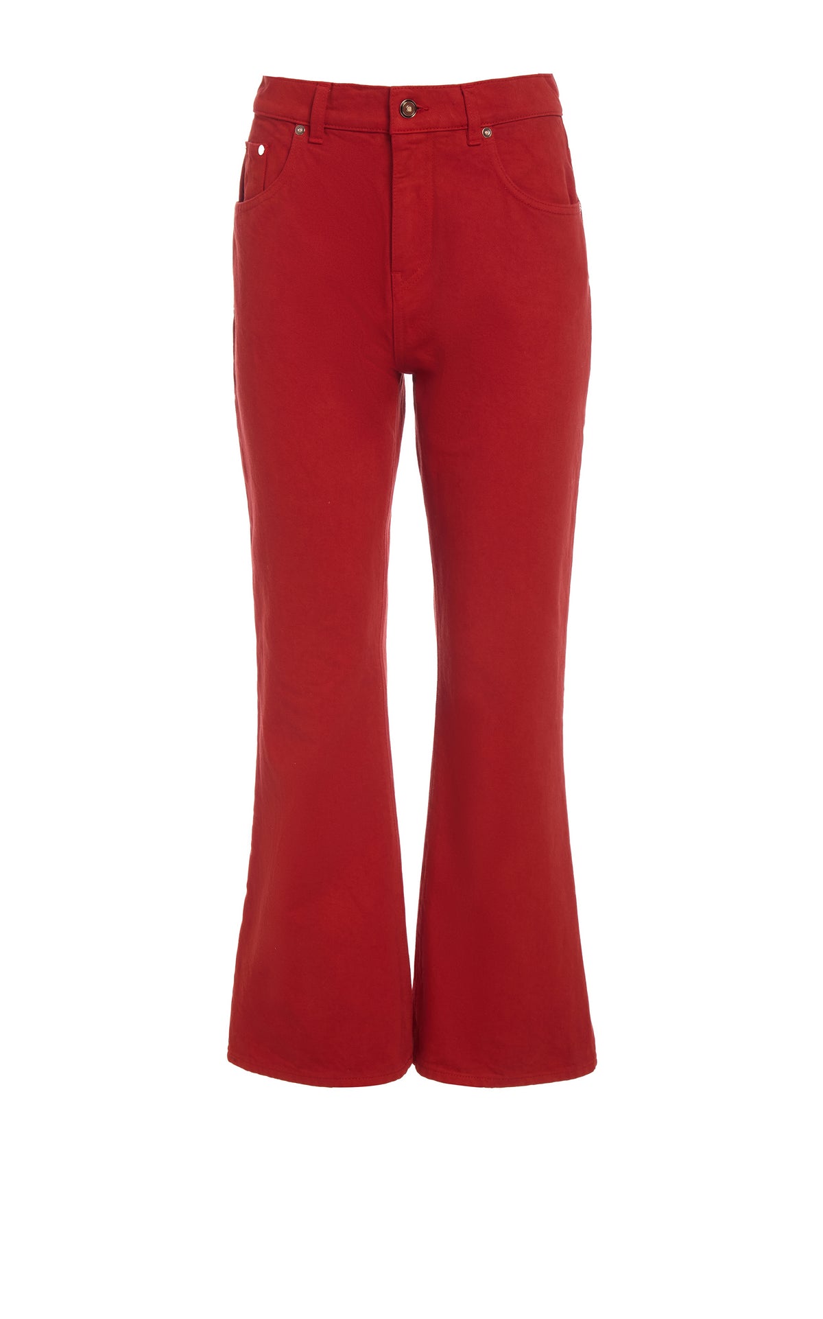Ezra Bootcut Cropped Jean in Antelope Orange Recycled Cotton Denim