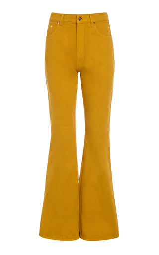 Golden Birch Recycled Cotton Willa Bootcut Jeans - Front View | Gabriela Hearst