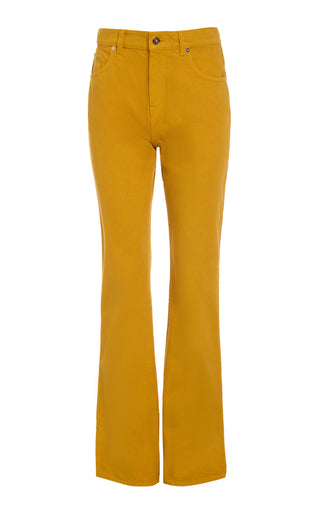 Golden Birch Recycled Cotton Denim Rey Straight-leg Jean - Front View | Gabriela Hearst