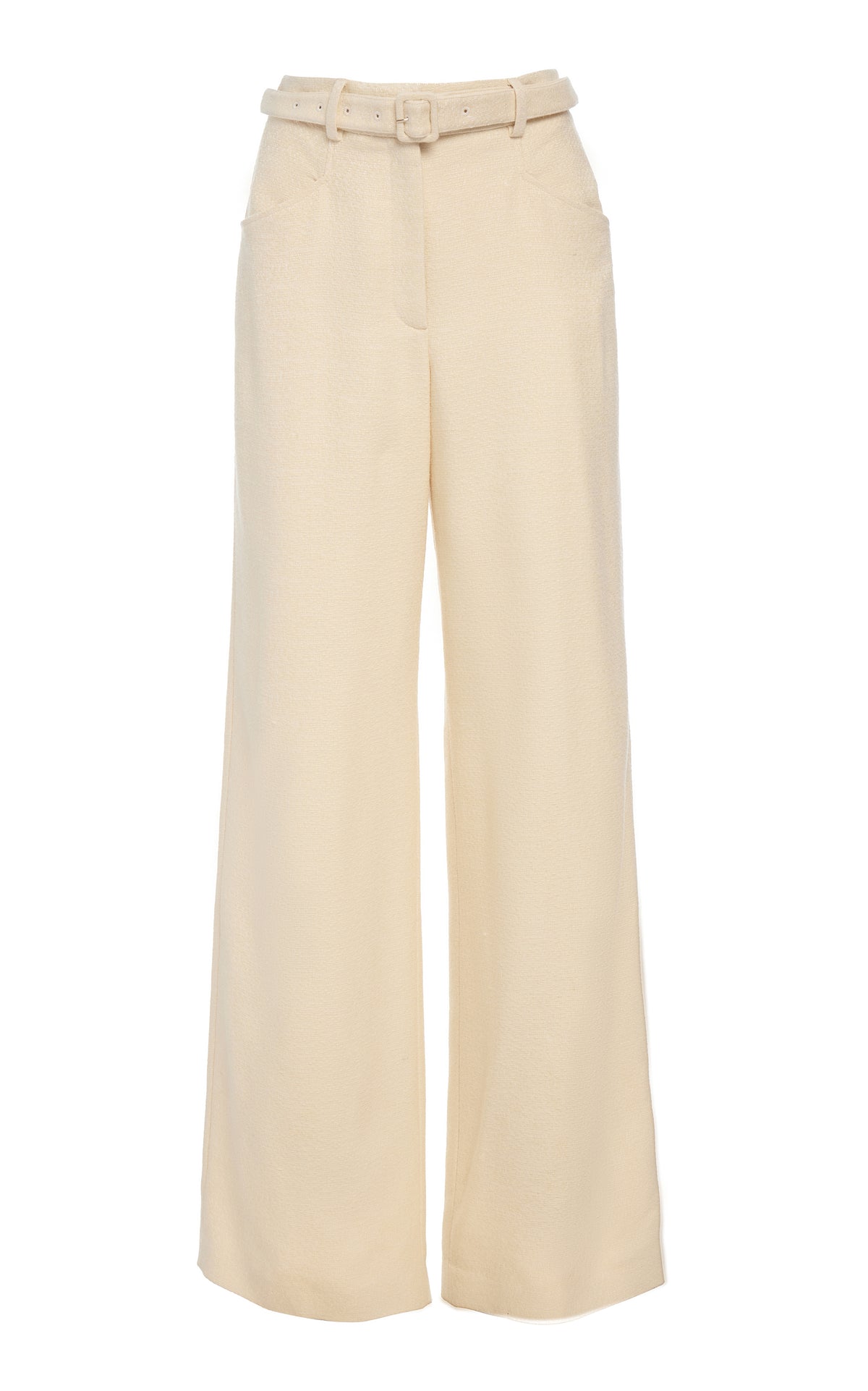 Norman Wide-leg Pant in Ivory Silk Tweed