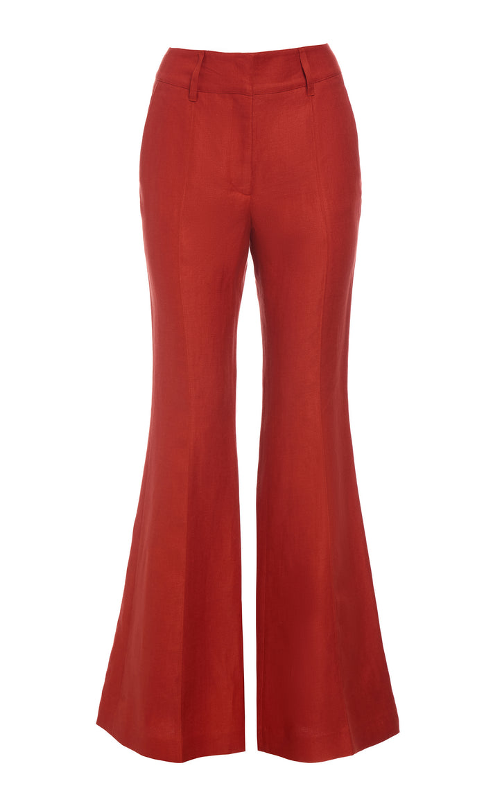 Rhein Flare Pant in Antelope Orange Linen Twill