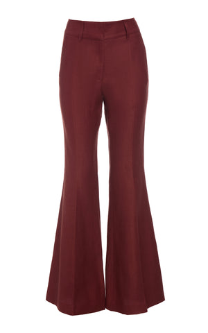 Rhein Flare Pant in Burnt Sienna Linen Twill