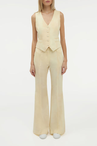 Ivory Wool Coleridge Vest - On Model Front View | Gabriela Hearst