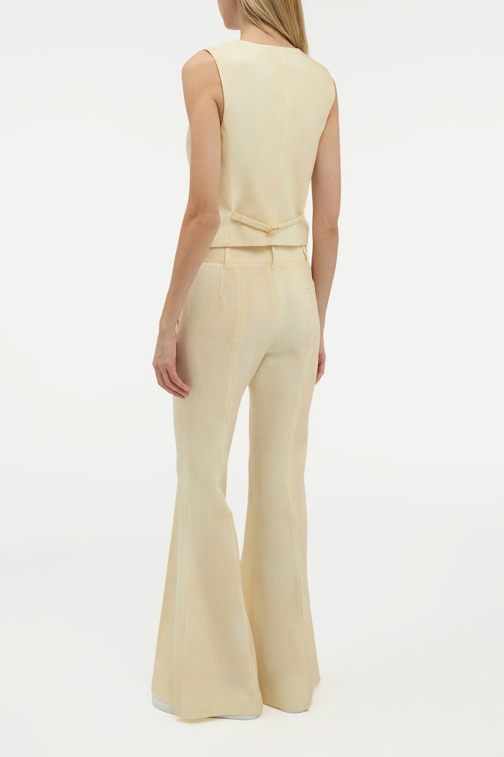 Rhein Flare Pant in Ivory Virgin Wool