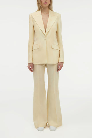 Ivory Wool Leiva Blazer Suit - Front View On Model | Gabriela Hearst