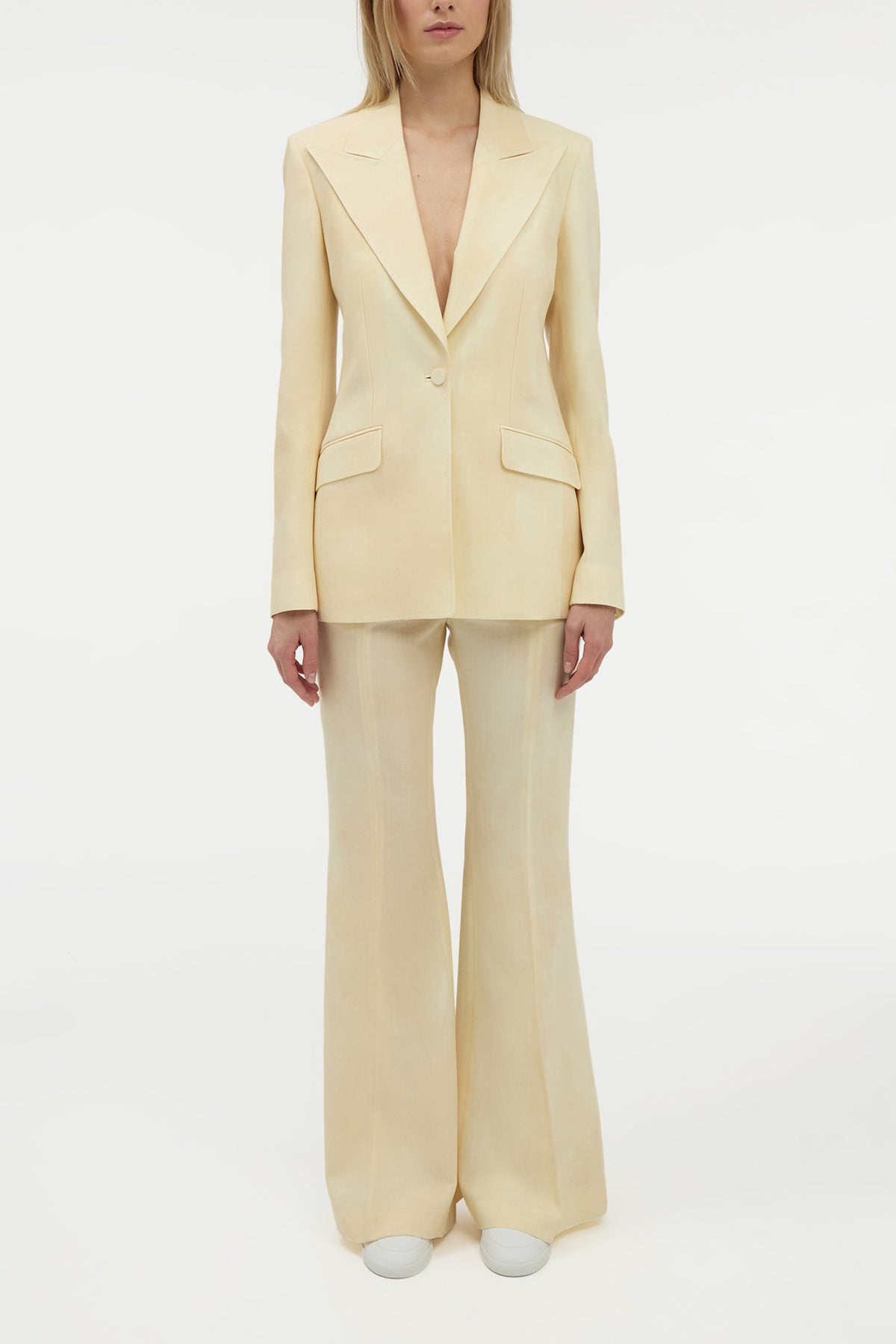 Leiva Blazer in Ivory Virgin Wool