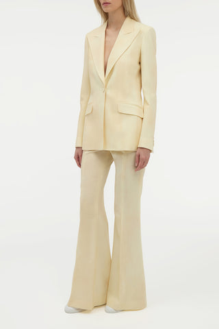 Ivory Virgin Wool Suit - Angled View On Model | Gabriela Hearst