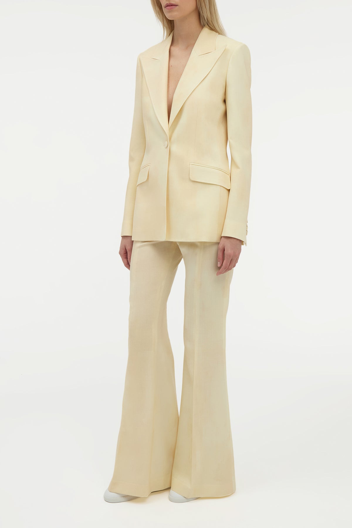 Leiva Blazer in Ivory Virgin Wool
